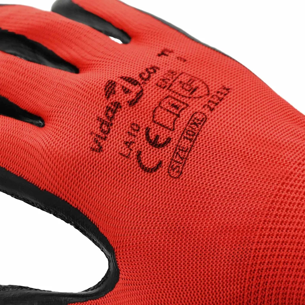 Guanti da Lavoro 24 pcs Rosso e Nero 10 / xl 42020697