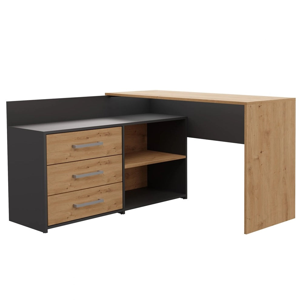Scrivania DANY antracite rovere artisan per ufficio e studio