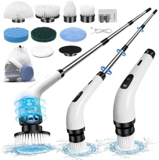 Schrobber elettrico a batteria ricaricabile - 8 testine multifunzionali