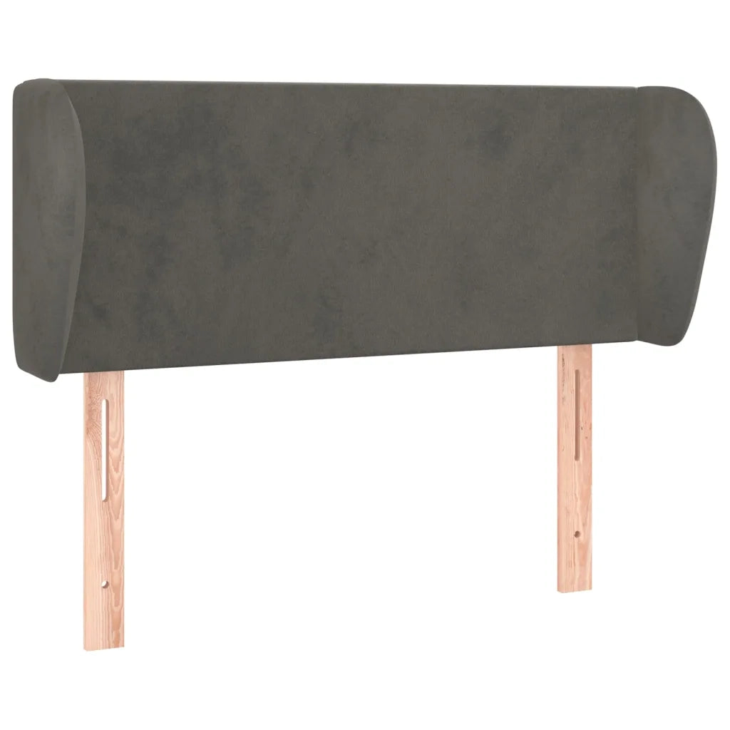 Testiera ad Orecchio-Testata con Orecchie Grigio Scuro 103x23x78/88 cm in Velluto 879028