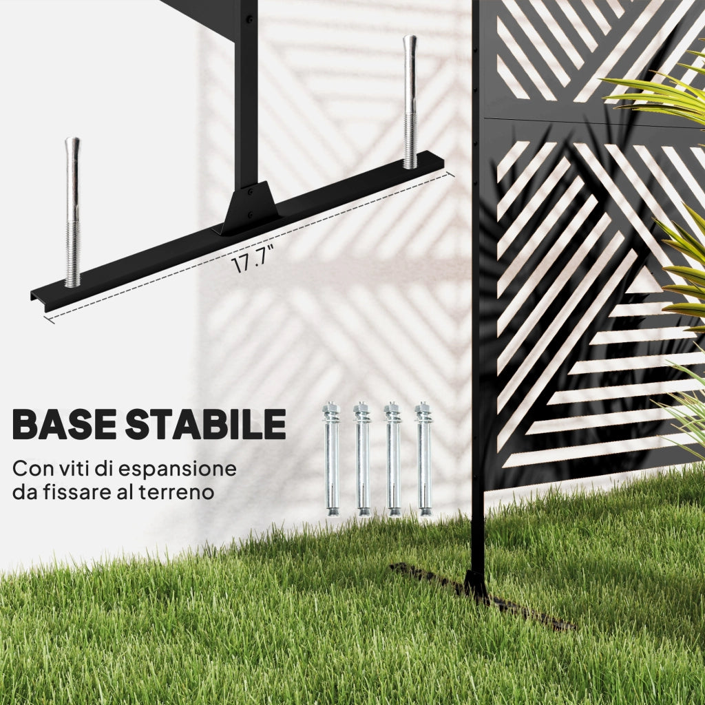 Traliccio Separ¨¦ Divisorio da Giardino ¨C Minimal ¨C 122x45x198 cm, Nero