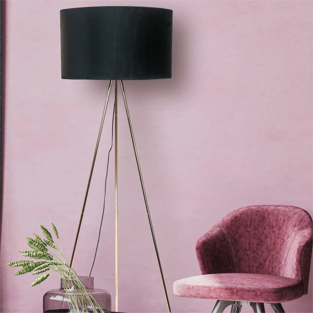 Lampada da terra treppiede oro/nero 155cm E27 INGA Zuma Line