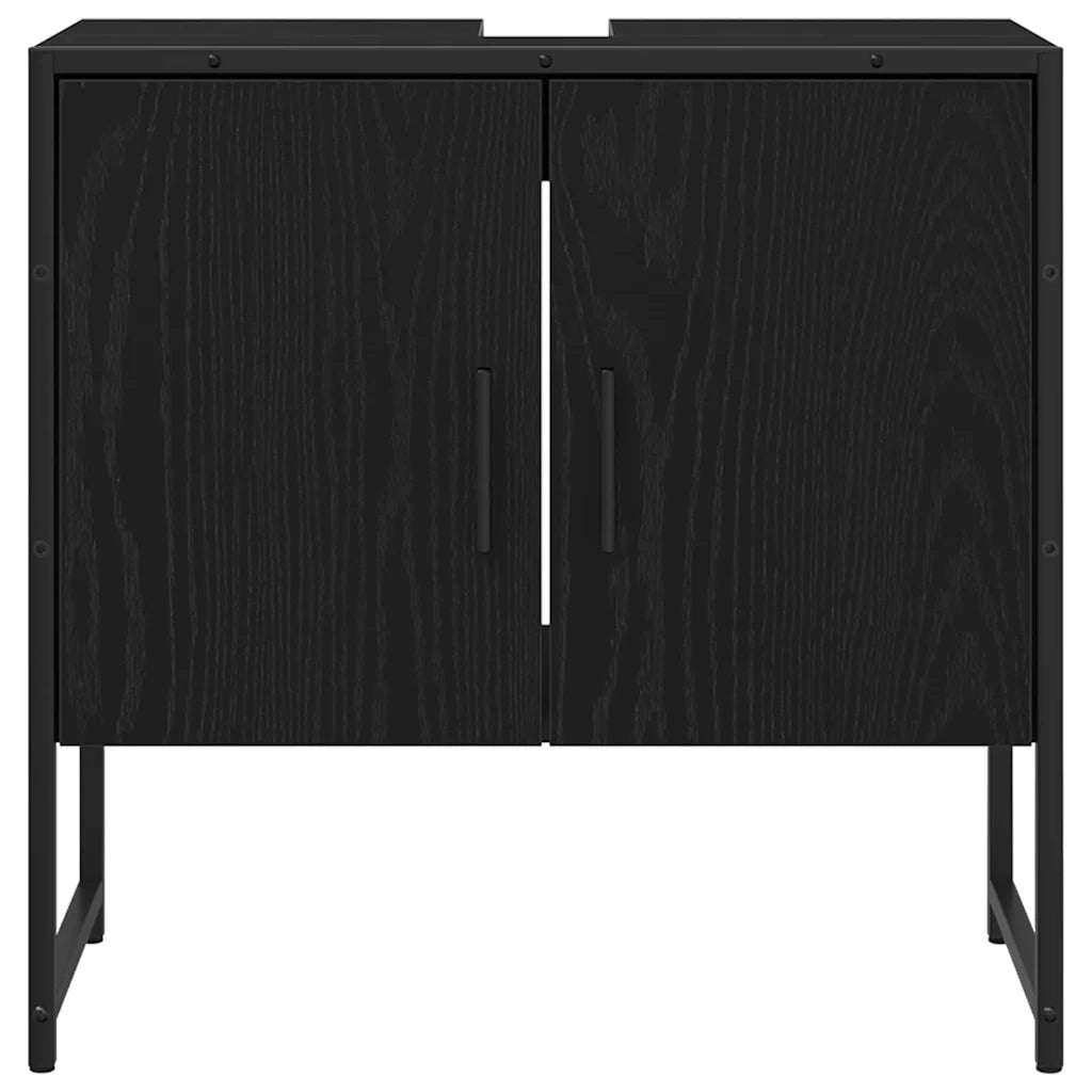 Set di mobili per il bagno 2 pcs Nero Legno multistrato 3334329