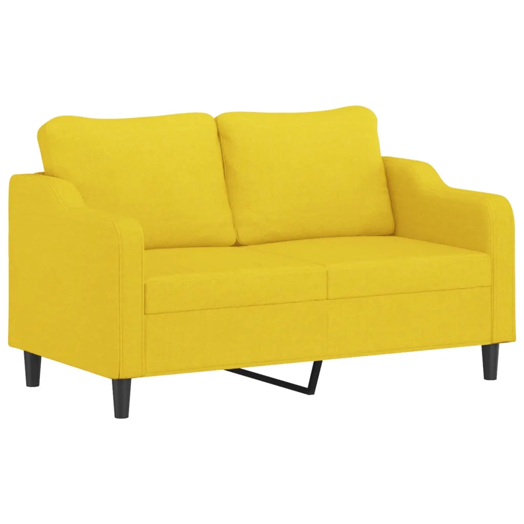 Divano a 2 Posti Giallo Chiaro 140 cm in Tessuto 359364