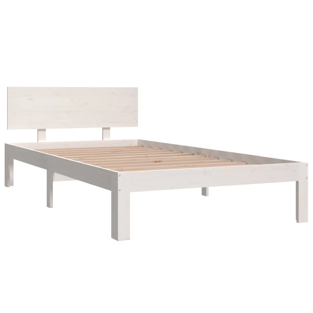 Giroletto-Struttura Letto Bianco in Legno Massello di Pino 100x200 cm 882209