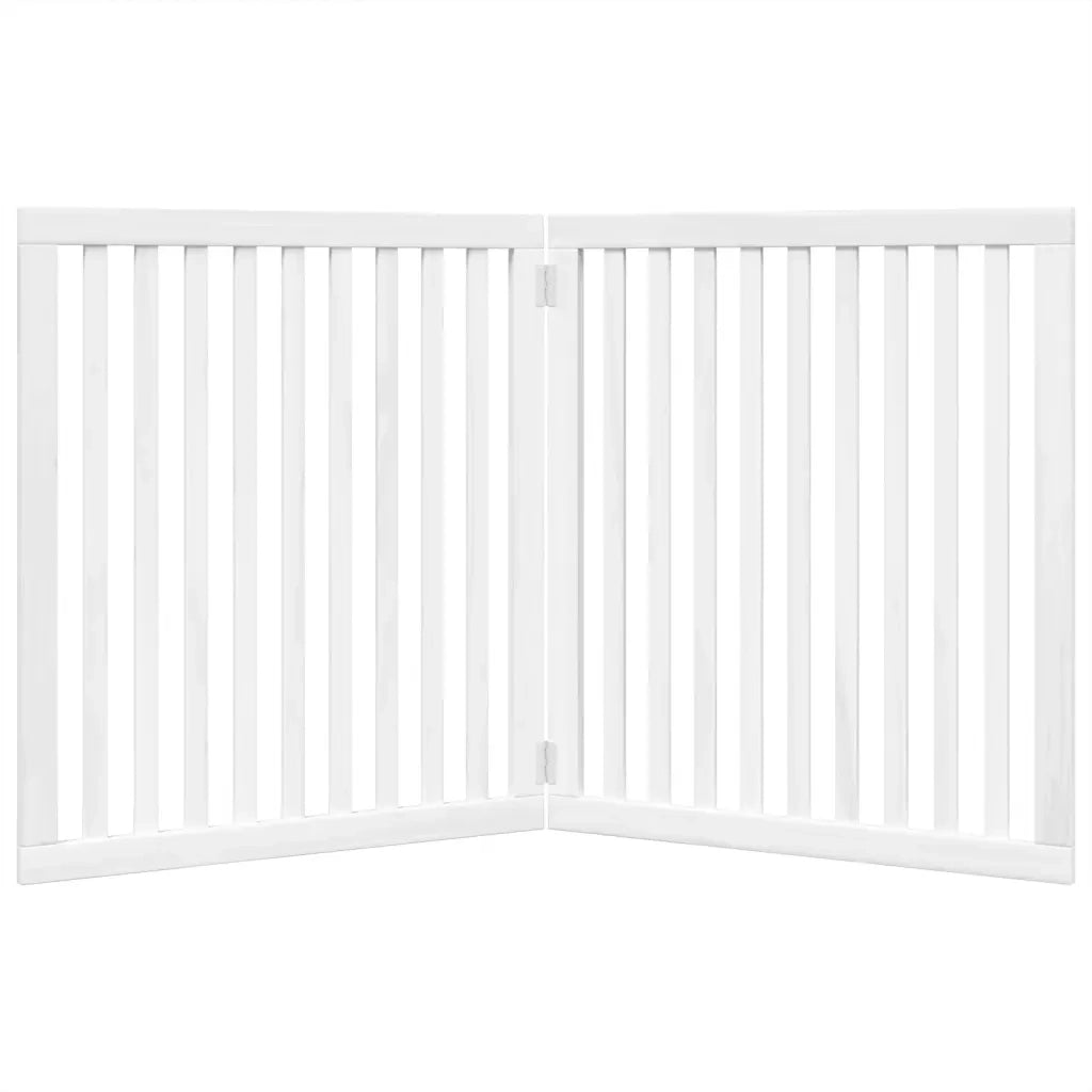 Cancello per Cani Pieghevole 2 Pannelli Bianco 160 cm Pioppo 352250
