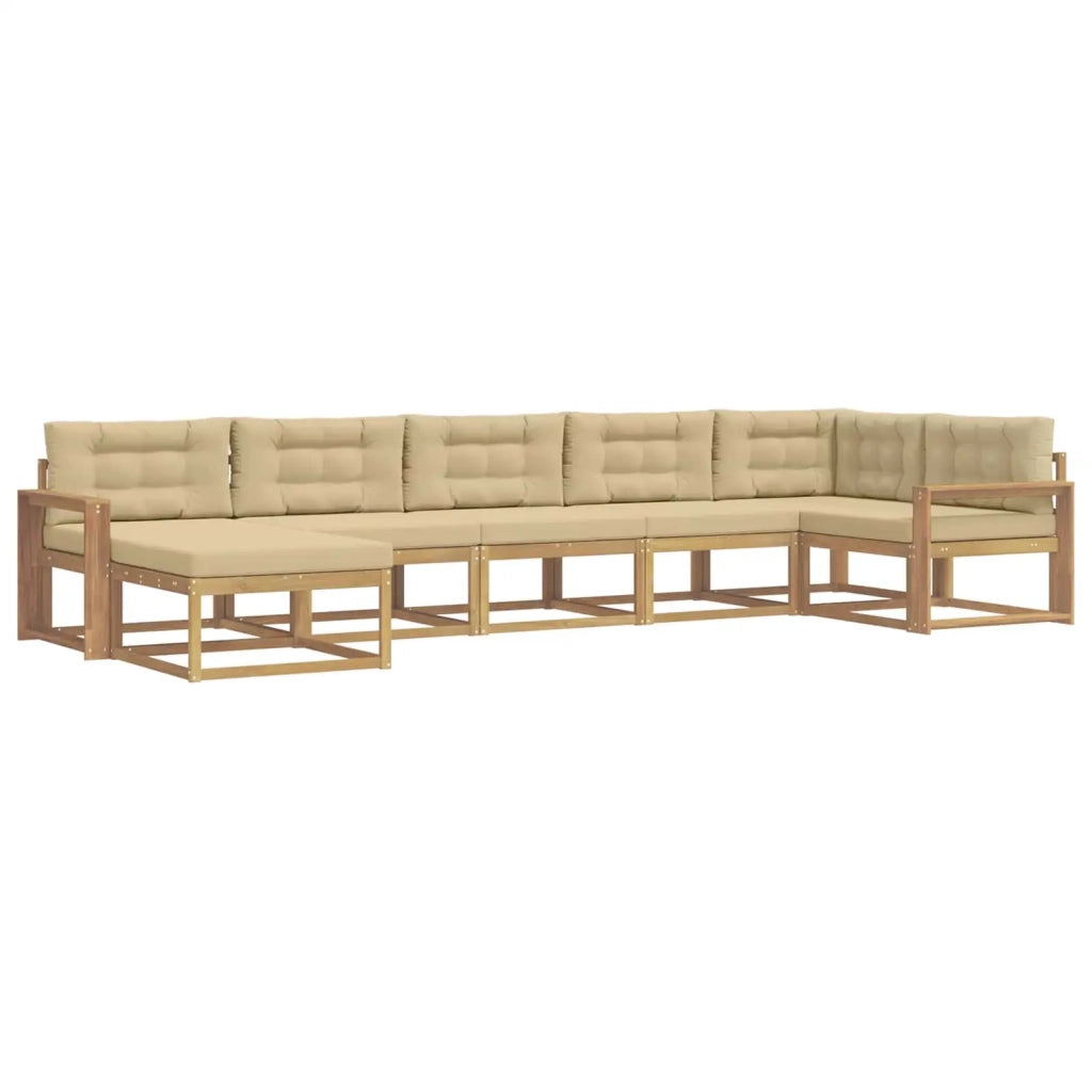 Set di divani da esterno 7 pz Bianco e Beige 3386767