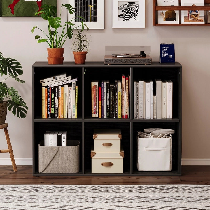 SCAFFALE APERTO COMÒ KOSTKA 3x2 CAPIENTE LOFT PER LIBRI DA UFFICIO NERO