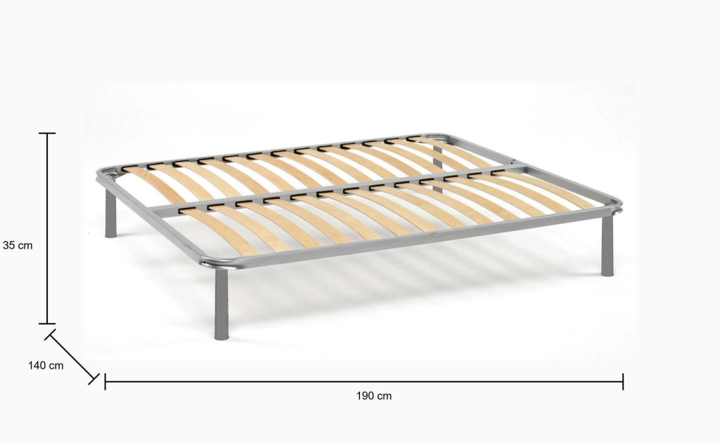 Rete letto matrimoniale Alessa, Rete ortopedica in multistrato di betulla a 13 doghe, 100% Made in Italy, cm 140x190h 34