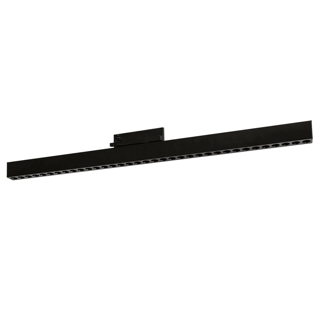 Reglette Led Antiabbaglio a Binario 48V 32W 2787Lm 3000K CRI>90 Fascio 38° IP20 - Alluminio Pressofuso Nero - Gealuce