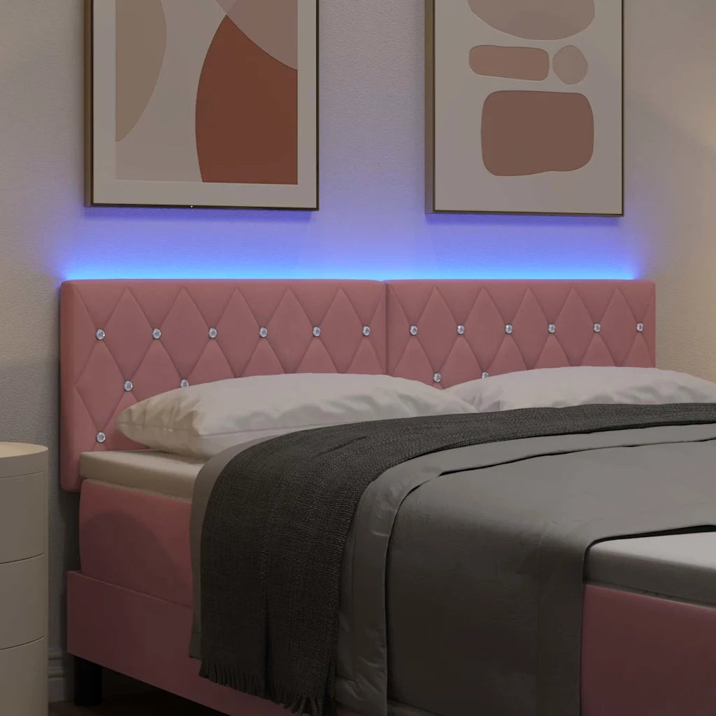 Testiera LED con luci a strisce a LED Rosa 80 cm Velluto 3338070