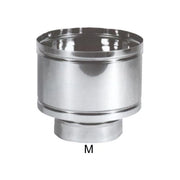 MARAL M98633 Terminale paravento in acciaio inox Aisi 316L 18 cm con cappello antivento monoparete colore Acciaio lucido