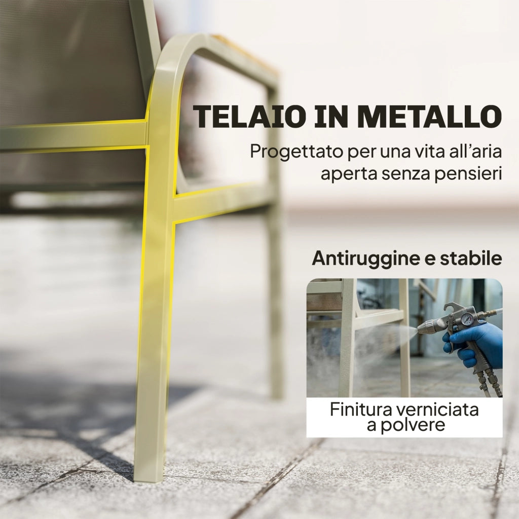 Set Divano da Giardino con Loveseat e 2 Poltrone ¨C Minimal ¨C Verde