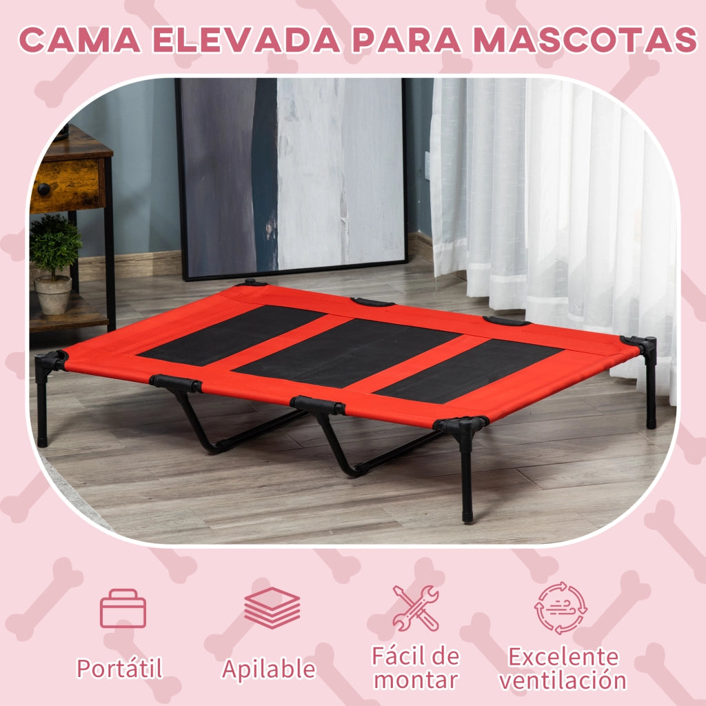 Lettino rialzato per cani e gatti ¨C Xylo ¨C 122x92x23 cm rosso