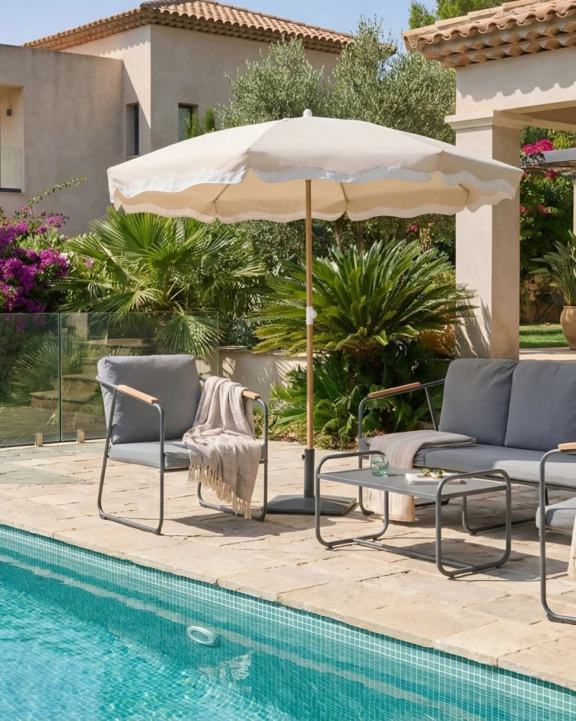 Ombrellone da giardino ⌀ 232 cm beige Elegante e moderno esterno