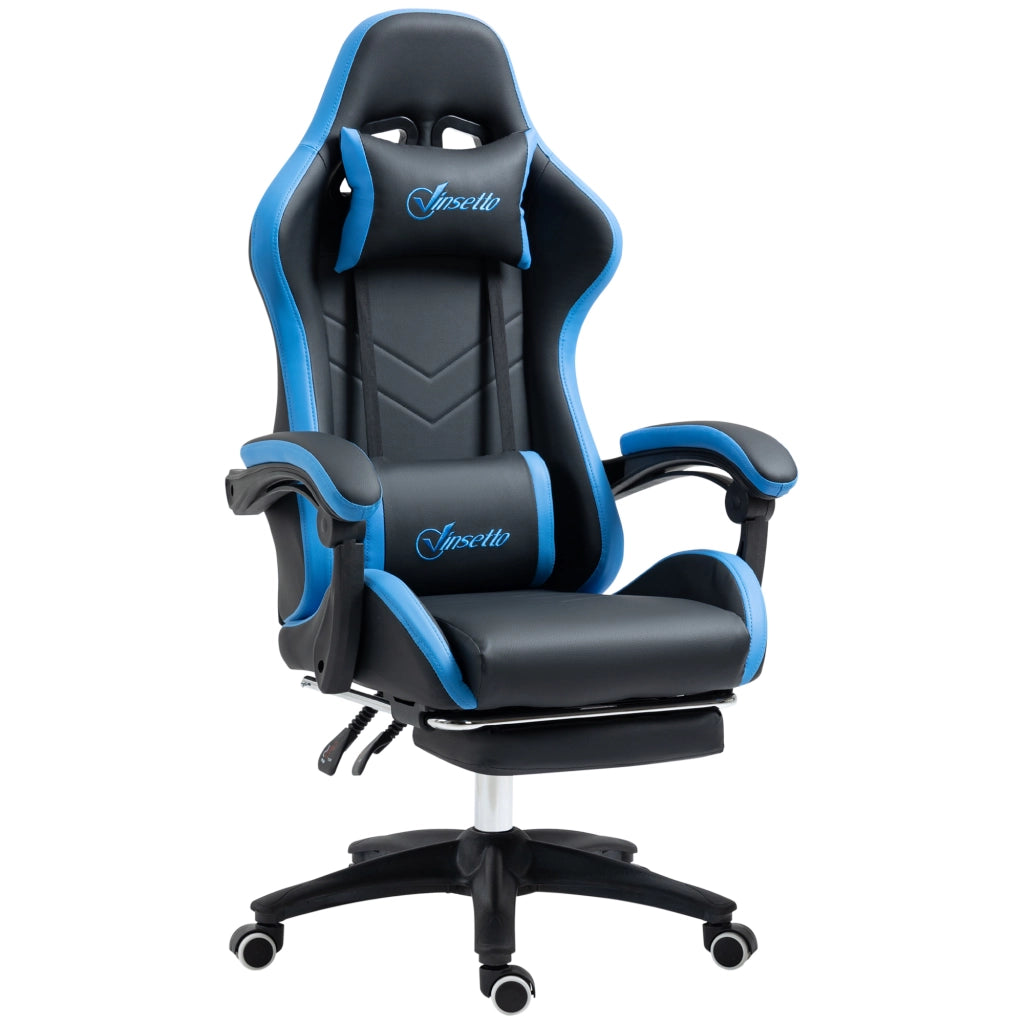Sedia da Ufficio Gaming ¨C Zephmum ¨C Blu e Nero con Schienale e Supporto Lombare