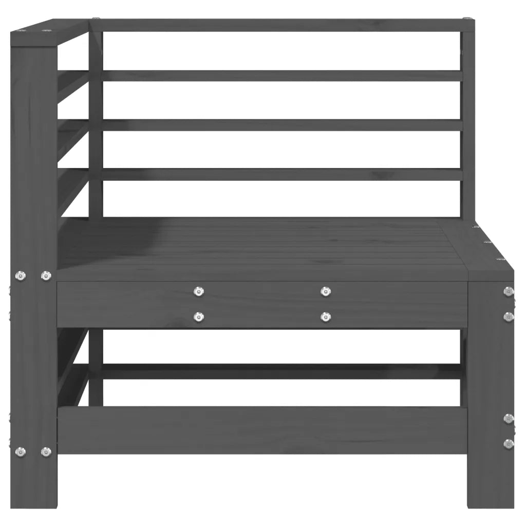 Divano componibile-Divani Angolari da Giardino 2 pz Grigi Legno Massello di Pino 430309