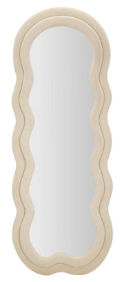Specchio da muro cornice in velluto crema 60x4x160cm MIKI