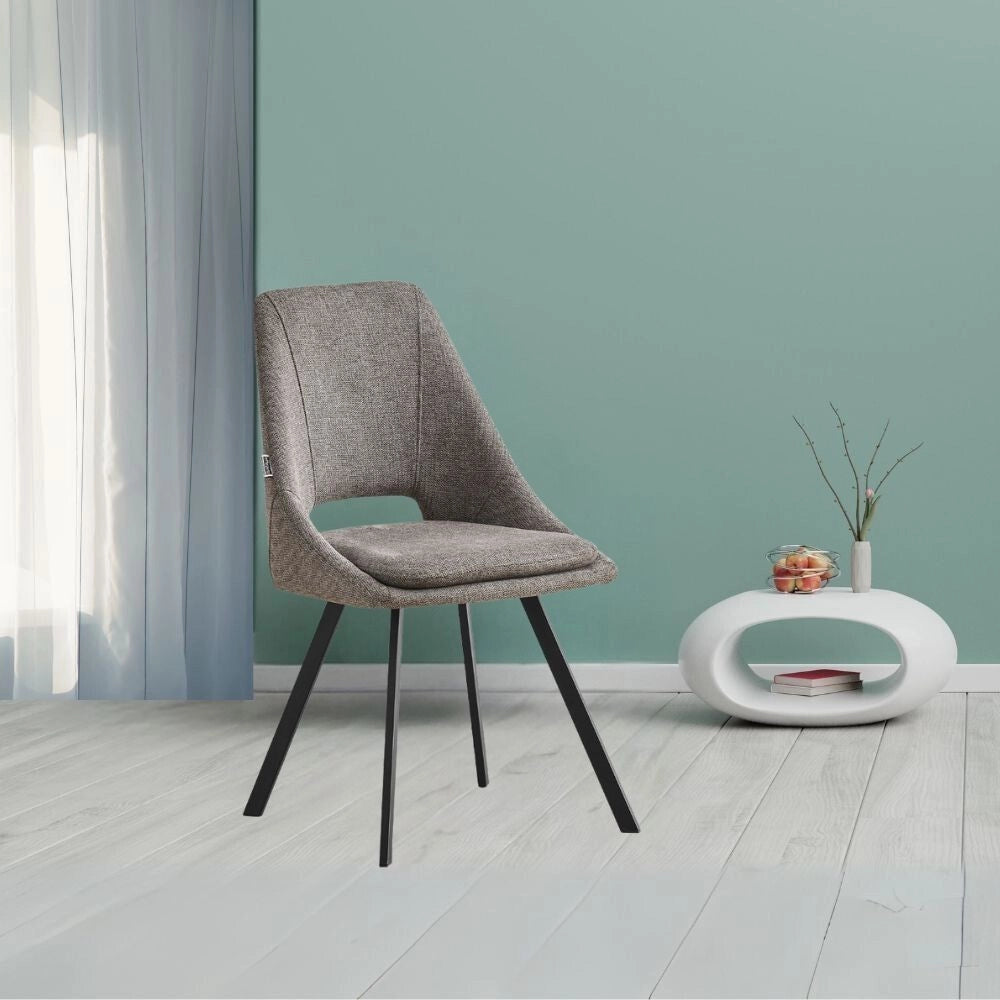 Set 2 sedie con cuscino imbottito tessuto grigio Blauss