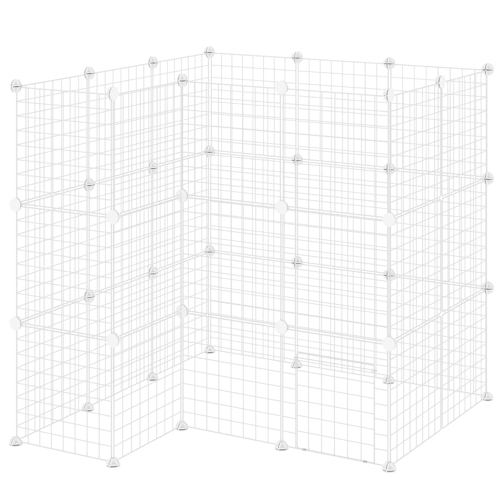 Recinto modulare per piccoli animali domestici ¨C Xylo ¨C 2 livelli acciaio bianco 146x73x73cm
