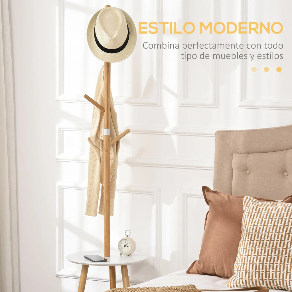 Appendiabiti con scaffale ¨C Minimal ¨C in bamb¨´ 39.5x39.5x171 cm