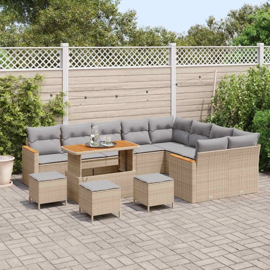 Set Divano da Giardino 13 pcs Beige polyrattan 3362962