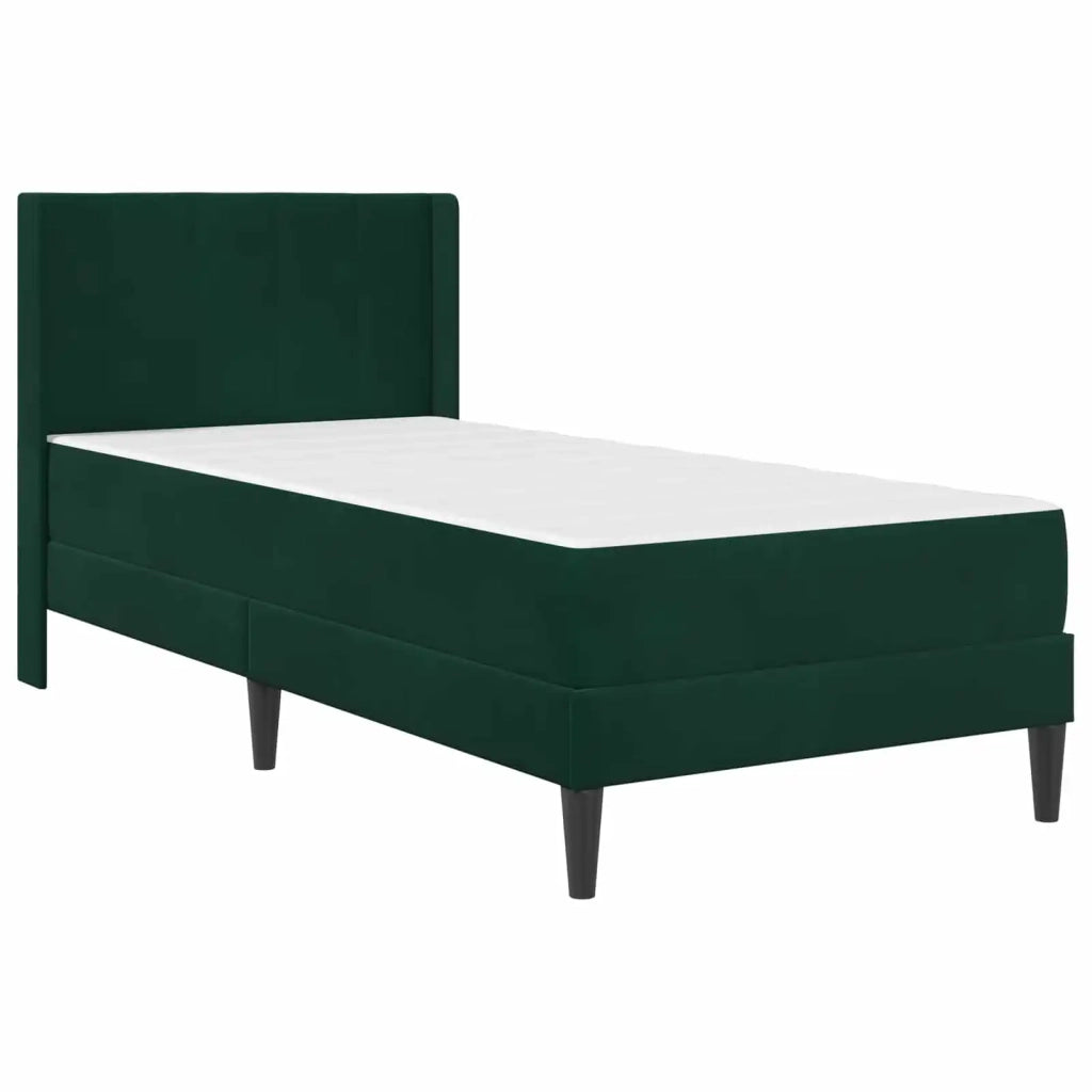 Struttura letto con materasso-Giroletto Verde Scuro 80 x 200 cm Velluto 374887