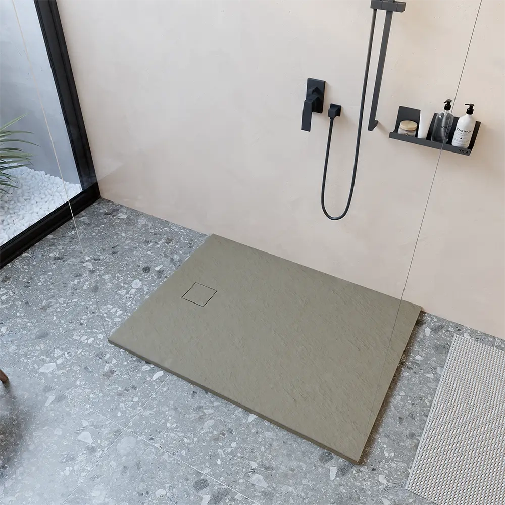 Piatto doccia 90x140 cm colore marrone effetto pietra | Samos
