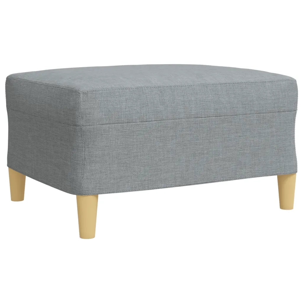 Set Divani 4 pz con Poggiapiedi e Cuscini Grigio Chiaro Tessuto 3278311