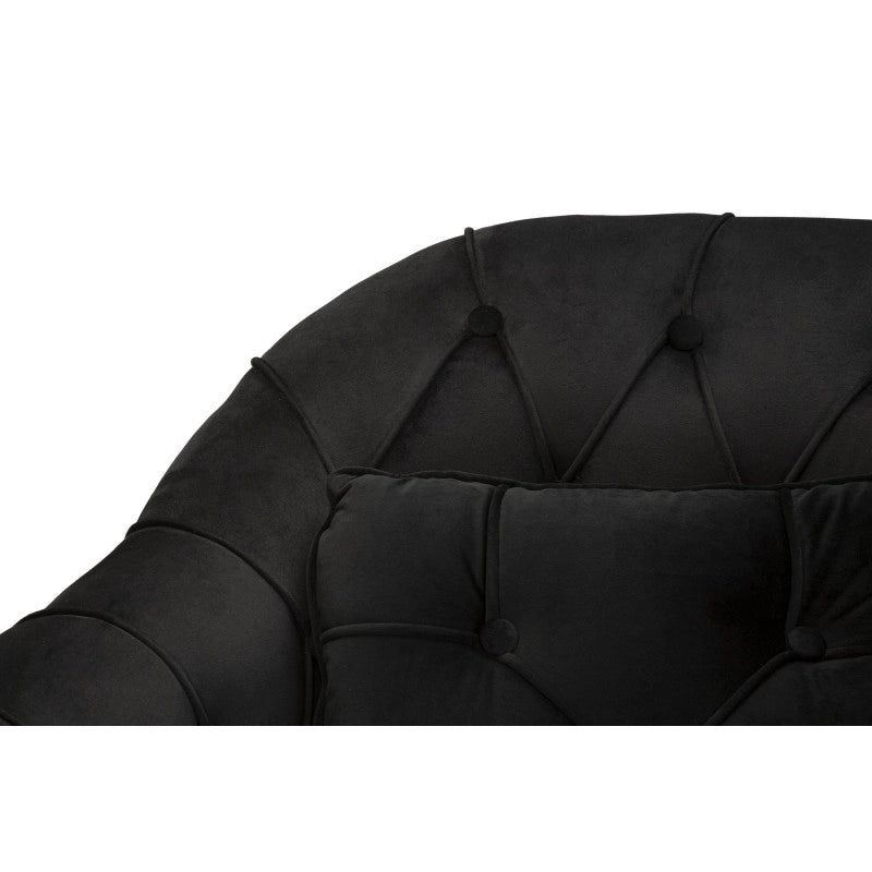 Divanetto Budapest Nero Con Cuscini cm 130x83x91