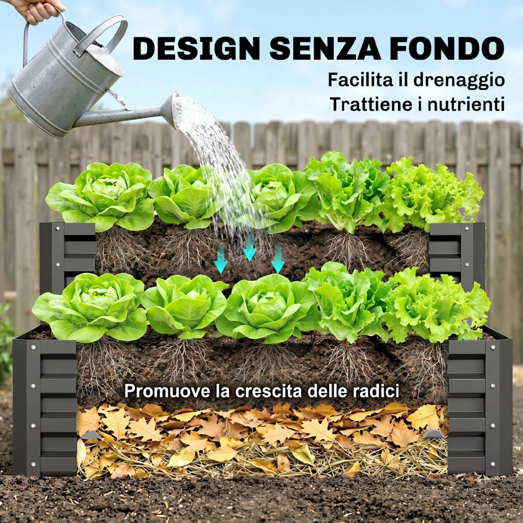 Letto a Soppalco in Acciaio con Fondo Aperto ¨C Zephmum ¨C Grigio Scuro 120x101x58cm