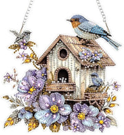 Case da Uccello - Design Bifacciale - Sostegno in Acrilico - Decorazione - Ombrellone - Leggero - 20,24 x 20,4 cm - Sostegno per Decorazione