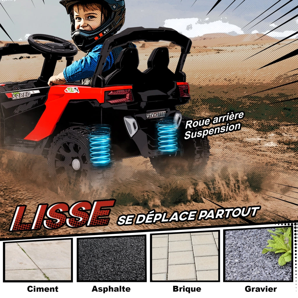 Auto elettrica per bambini UTV ¨C zephmum ¨C rosso, 12V, telecomando, 3-8 anni