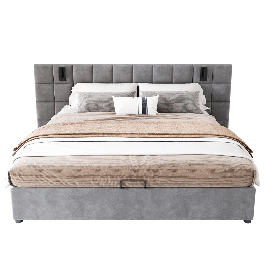 letto imbottito acciaio grigio 160 x 200 cm