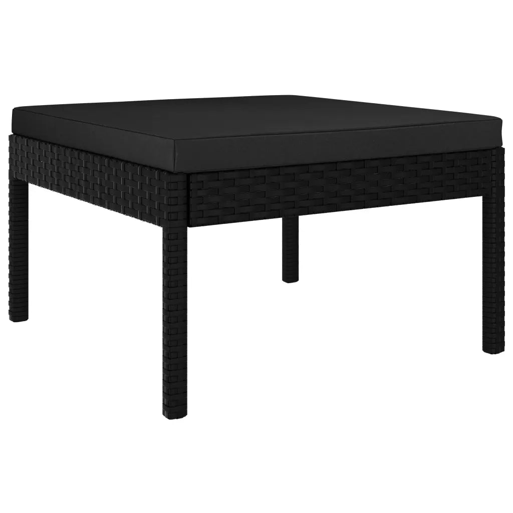 Set Divani da Giardino 3 pz con Cuscini in Polyrattan Nero cod mxl 35541