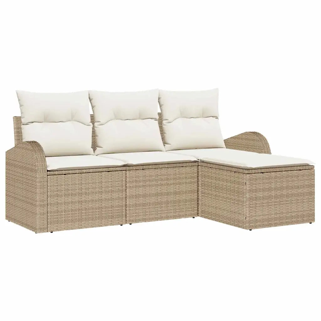 Set Divano da Giardino Beige polyrattan 3345991
