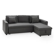 CLARKDivano letto angolare a 3 posti grigio