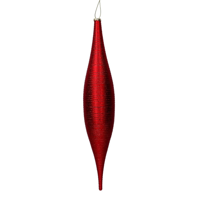 Sfera plastica goccia glitter rosso opaco cm h55