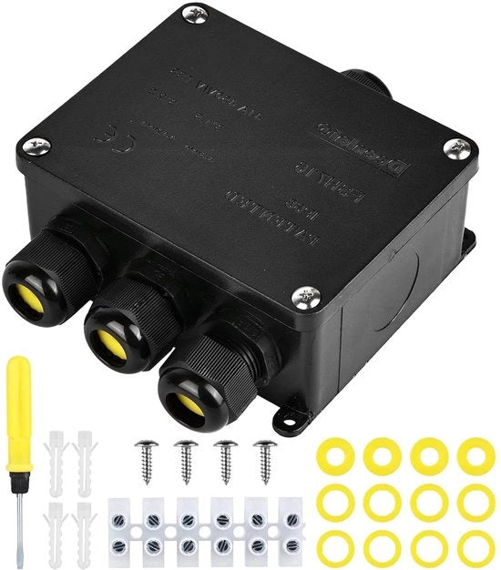 Boxe di connessione 4 vie IP68 impermeabile all'acqua per uso esterno - cassetti per cavi con aghiata per cavi 4-15 mm Boxe di connessione 4 vie