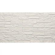 Pannello decorativo effetto pietra mattoni 3D set 12 pz 8,6 mt2 rivestimento murale in PU 120 x 60 x 2,5 Quarzite Bianco