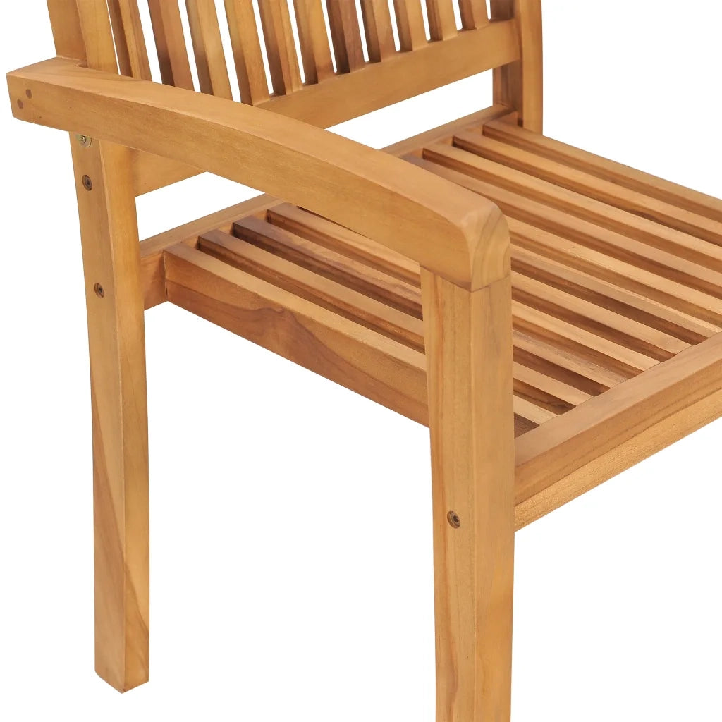 Sedie da Giardino Impilabili 8 pz con Cuscini Massello di Teak 3073250