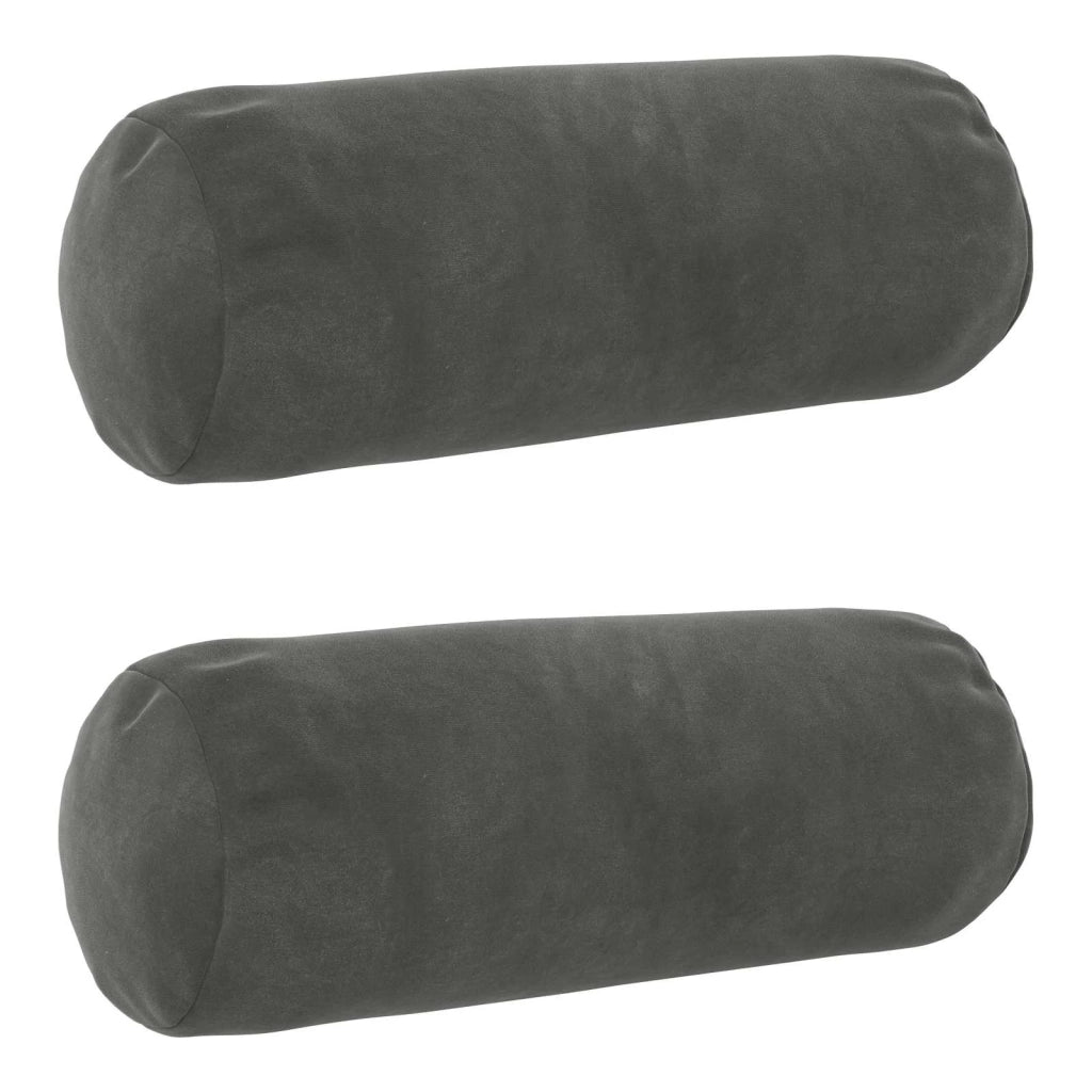 Federa 2 pcs HEERLEN Grigio Scuro Ø 15 x 40 cm Velluto 923185