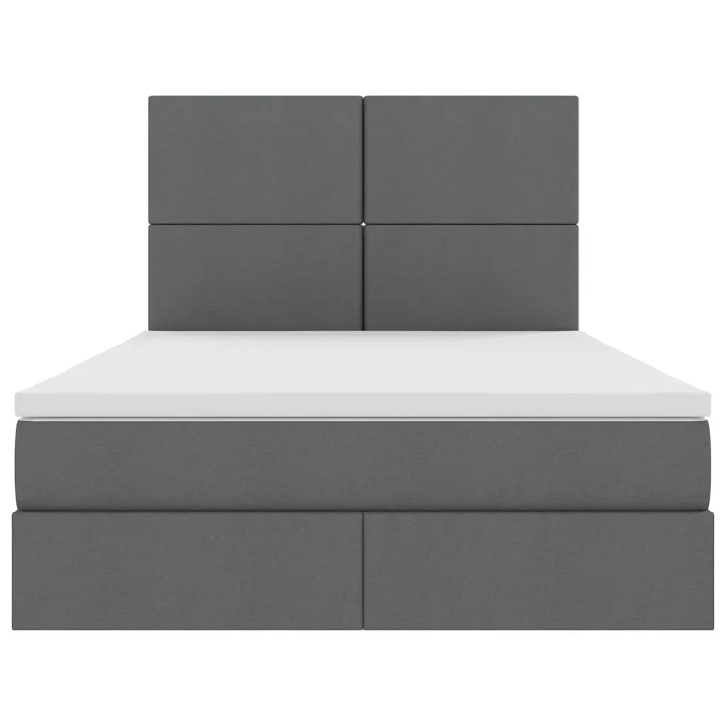 Letto con contenitore e materasso Grigio scuro 140 x 200 cm