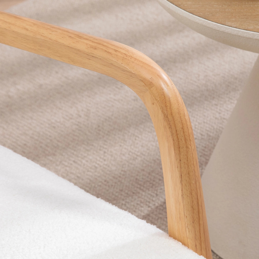 Poltrona relax ¨C zephmum ¨C velluto crema con struttura legno