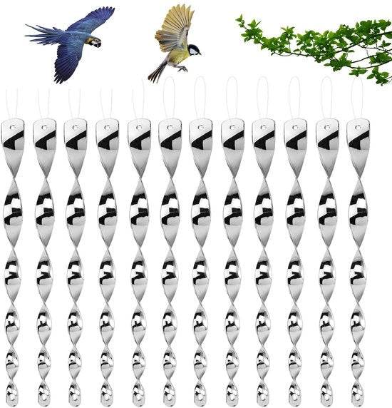 Vogelafweer 12 pezzi - Riflettore Verschrikker - Flessibile - Duraturo - Per balcone/Decorazione giardino - Adatto per giardini frutteti - Verschrikker per uccelli