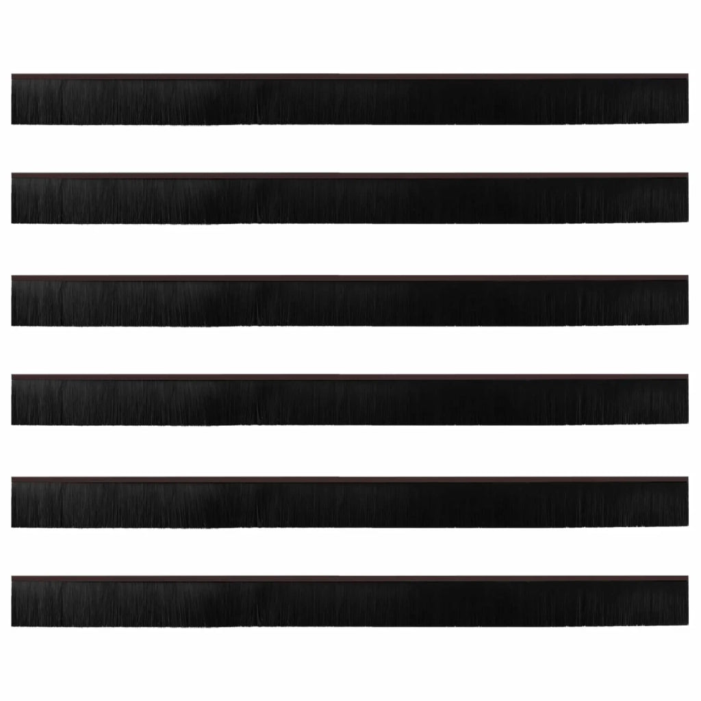Spazzole per porte autoadesive 6 pcs Marrone 100 cm 42019431
