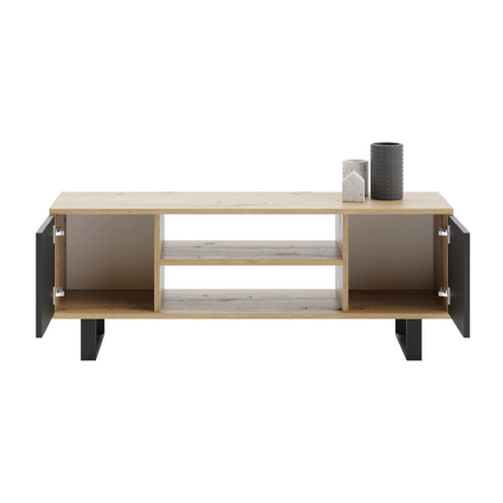 Mobile porta TV Focus 155 cm in rovere artisan e metallo