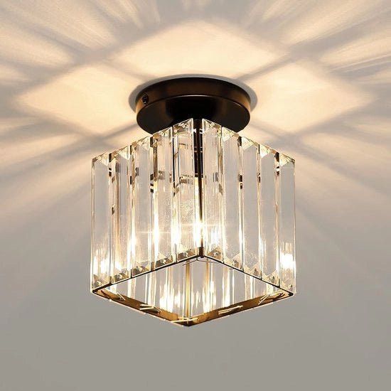 Lampada da soffitto a cristalli mini - Moderna lampada da soffitto a cristalli - E27 - 13CM - Nero
