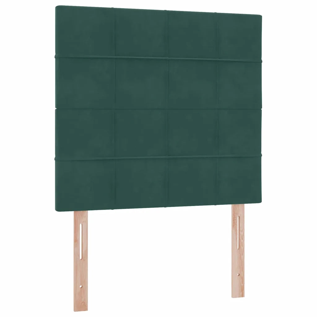 Letto con contenitore e LED Verde Scuro 90 x 190 cm Velluto 3372636