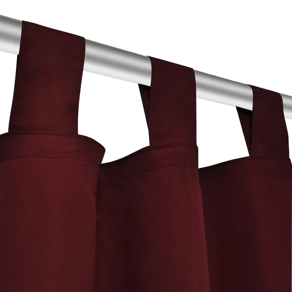 Tende Micro-Raso Bordò 2 pezzi con Occhielli 140 x 225 cm 130363